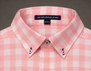 Camisa Spagnolo cuadros rosa Talla 2XL/6 = XL