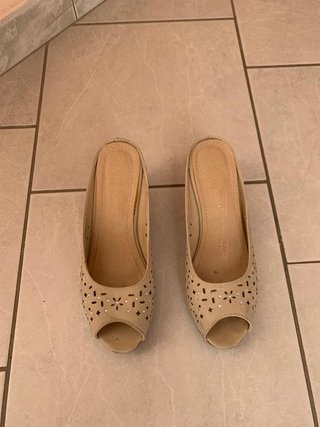 Scarpe donna tacco ortopedico beige