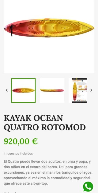 Kayak Rígido Ocean Quatro 4 Plazas