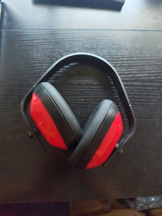 Cascos Antiruido Auriculares Negro Rojo