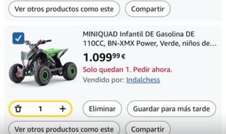 Mini Quad Gasolina Negro/Amarillo Off-Road