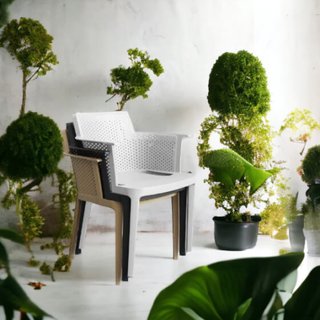 Sedia da Giardino con Braccioli Resina Antracite