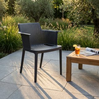 Sedia da Giardino con Braccioli Resina Antracite