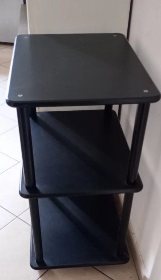 Mobile porta TV con ruote in truciolato nero