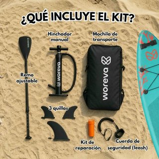 Kit Paddle Surf Inflable WOREVA CORAL 335cm