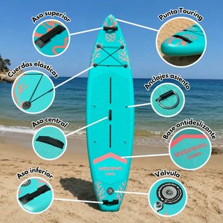 Kit Paddle Surf Inflable WOREVA CORAL 335cm