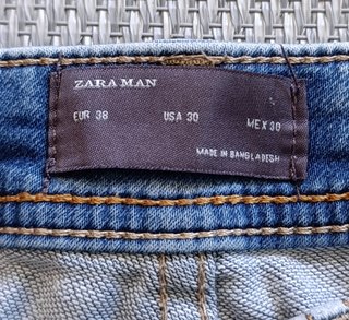 Bermuda Vaquera Zara Hombre Talla 38 Rotos