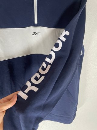 Sudadera Reebok Media Cremallera Azul Gris