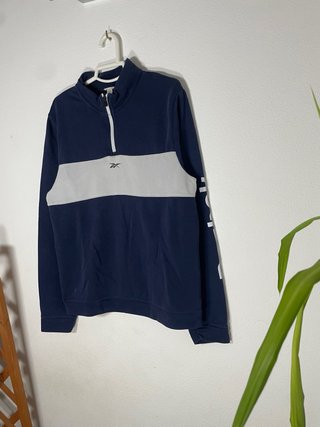 Sudadera Reebok Media Cremallera Azul Gris