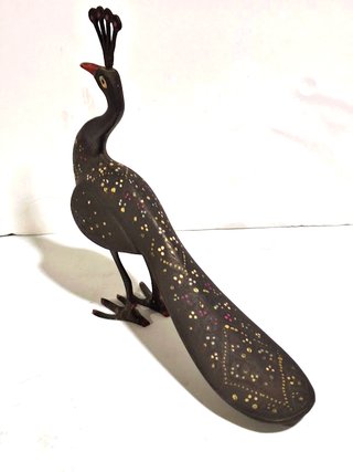 Pavo Real de Bronce Pintado a mano India