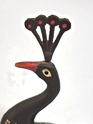 Pavo Real de Bronce Pintado a mano India