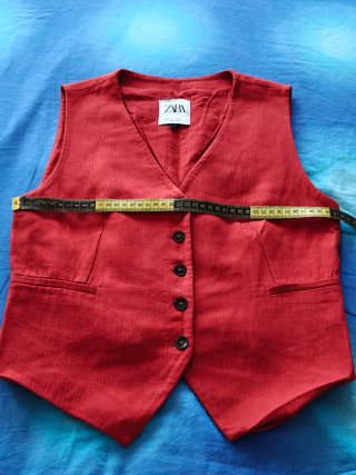 Chaleco Zara Sastre Rojo Terracota Talla S