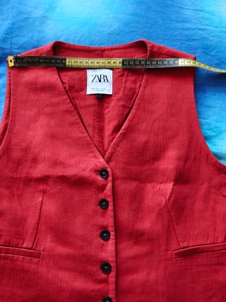 Chaleco Zara Sastre Rojo Terracota Talla S