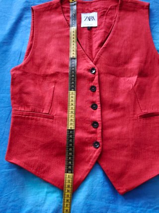 Chaleco Zara Sastre Rojo Terracota Talla S