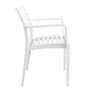 Sedia da Giardino con Braccioli in Resina Bianco