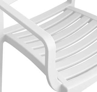 Sedia da Giardino con Braccioli in Resina Bianco