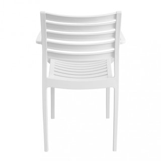 Sedia da Giardino con Braccioli in Resina Bianco