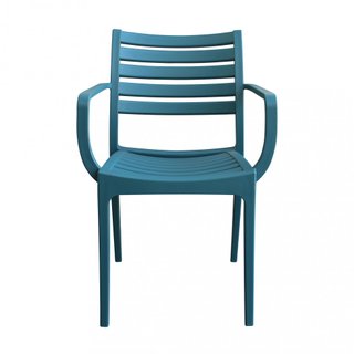 Sedia da Esterno con Braccioli Verde Petrolio