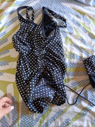 Bikini premamá lunares negro y blanco