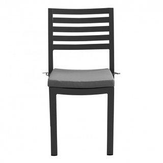 Sedia da Giardino Antracite con Cuscino Alluminio