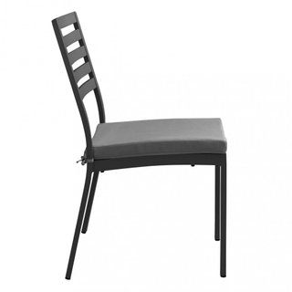 Sedia da Giardino Antracite con Cuscino Alluminio