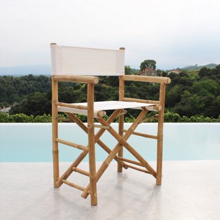 Poltrona Regista Pieghevole da Giardino in Bambù
