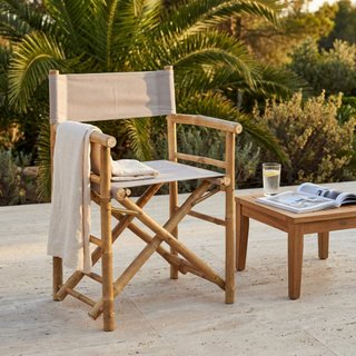 Poltrona Regista Pieghevole da Giardino in Bambù