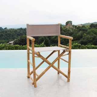 Poltrona Regista Pieghevole da Giardino in Bambù