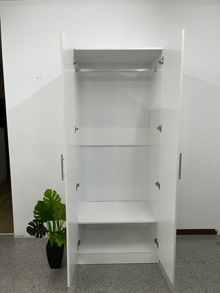 Armario 2 puertas blanco con espejo - Oferta!