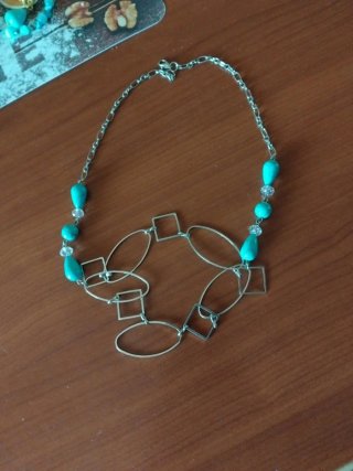 Collana donna bigiotteria argento e turchese