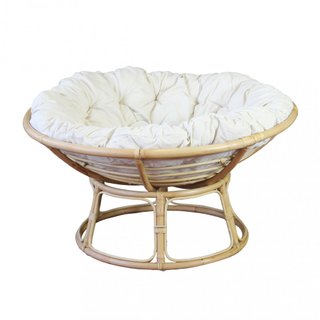 Poltrona Papasan da Giardino in Bambù con Cuscino