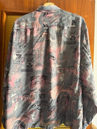 Camisa Estampado Egipcio Tela Fina Manga Larga