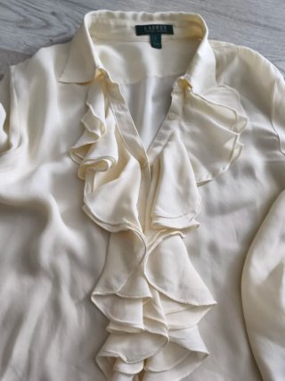 Blusa seda Ralph Lauren volantes Talla L