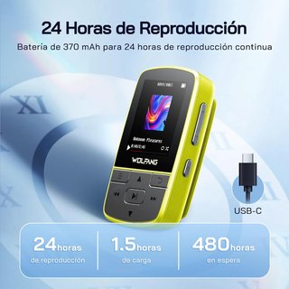 MP3 Bluetooth 5.2 HiFi con clip Ultraligero