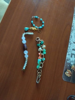 Set bracciali donna e orecchino oro turchese