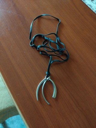 Collana unisex corda ciondolo argento