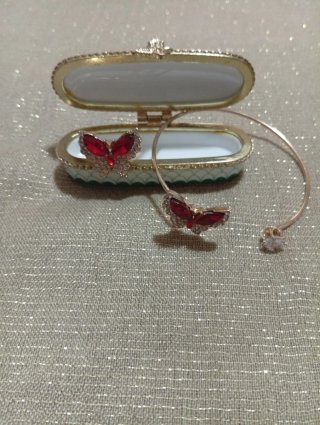 Parure Farfalla Bracciale + Anello Regolabile