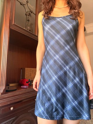 Vestido tirantes cuadros dark academy