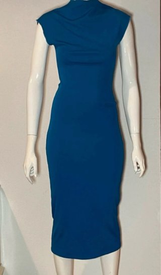Vestido Midi Zara Azul Eléctrico Talla S