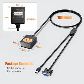 NETUM NT-480(RS232) Scanner di codici a barre