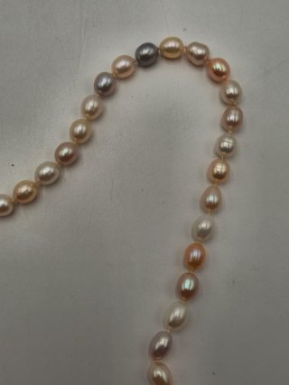 Collana Perle Rosate Chiusura Oro Giallo