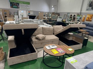 Sofá Cama Beige con Almacenaje - Envio Gratis