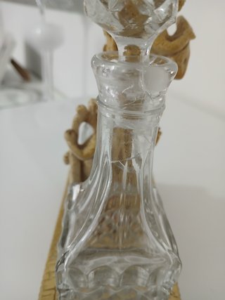 Set Oliera Olio Aceto Vintage Vetro Resina