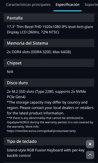Gigabyte Aorus 17 XE4 i7 12700H RTX 3070 Ti