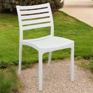 Sedia da Giardino Impilabile in Resina a Doghe