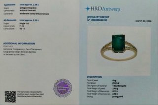Anillo Esmeralda 14k Oro y Diamantes