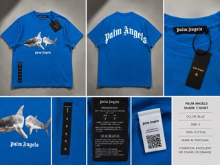Camiseta Palm Angels Tiburón Azul Talla S