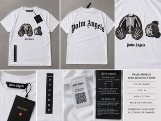 Camiseta Palm Angels Oso Esqueleto Blanca Talla M