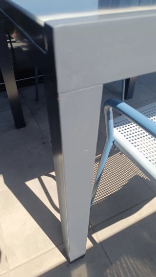 Mesa de jardín extensible cristal y aluminio