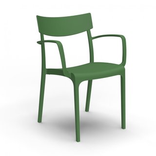 Sedia da Giardino impilabile con Braccioli Verde